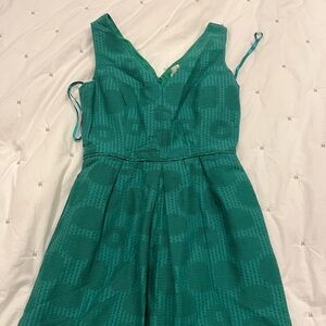 J Crew  Jacquard V-Neck dress Dublin Green Size 2